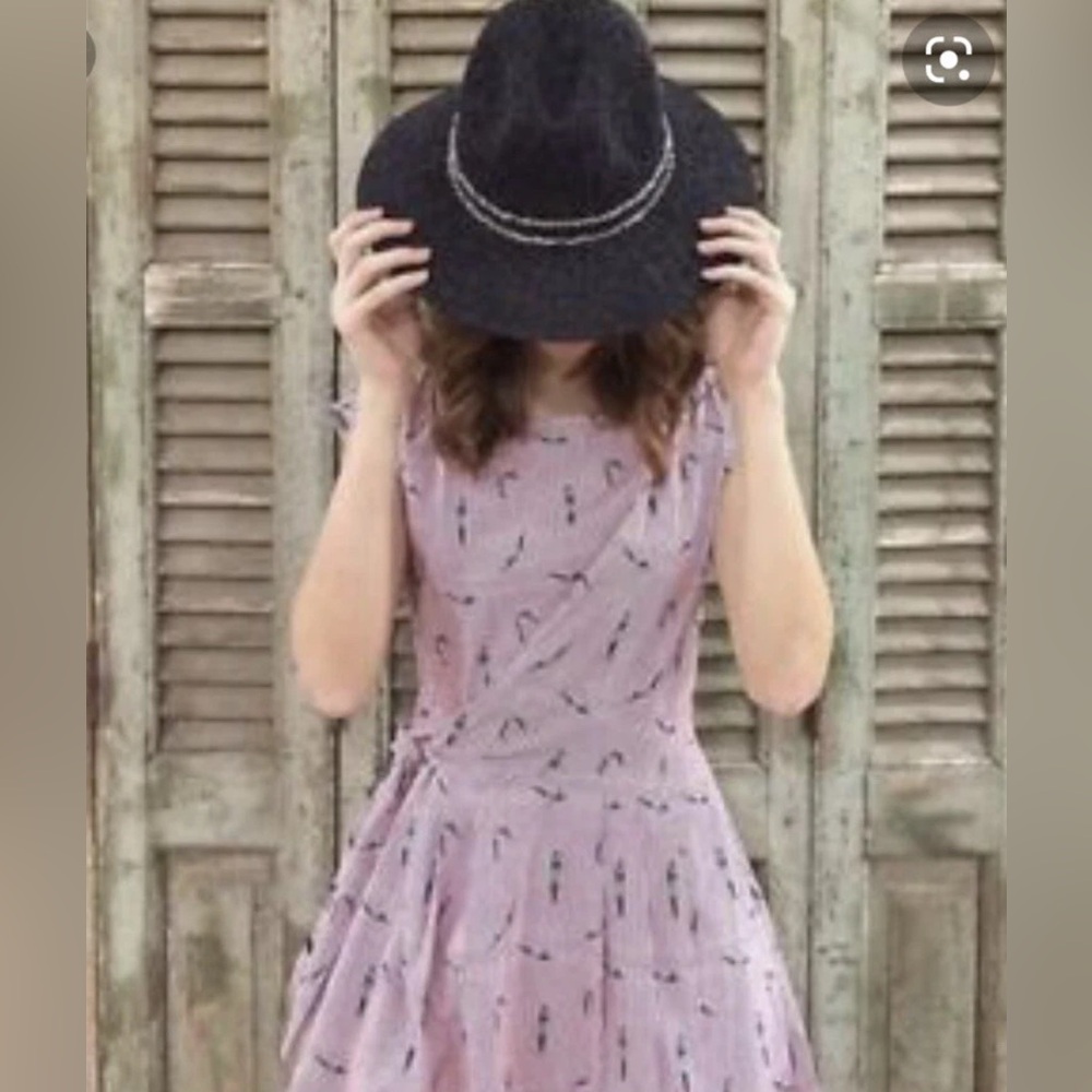 Maeve Lilac Midi Dress with‎ Charcoal Details